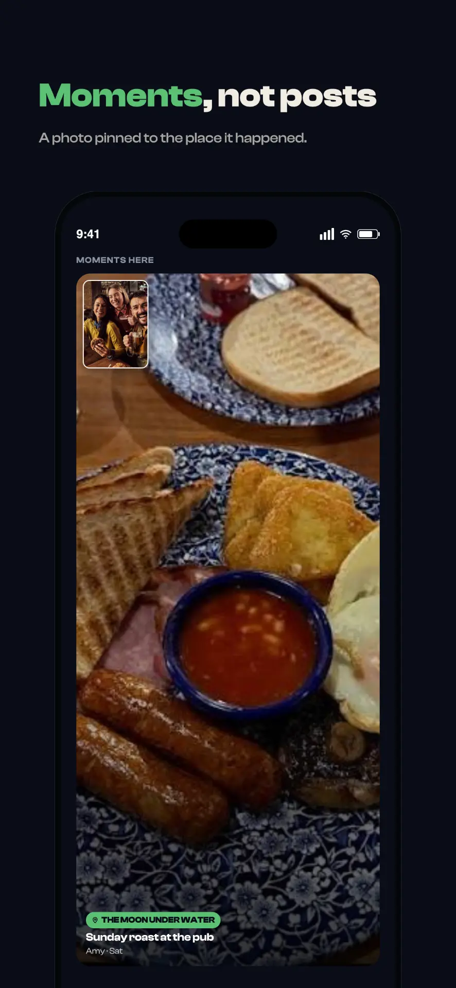 Circl moment pinned to a place